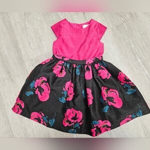GYMBOREE Pink and Black Rose Dress 5T